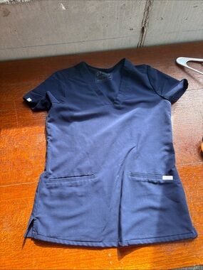 FIGS Slim Catarina Navy V-Neck Scrub Top Women’s XXS